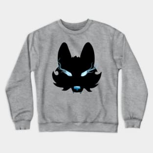 Blue Eyed Black Wolf Mask Crewneck Sweatshirt